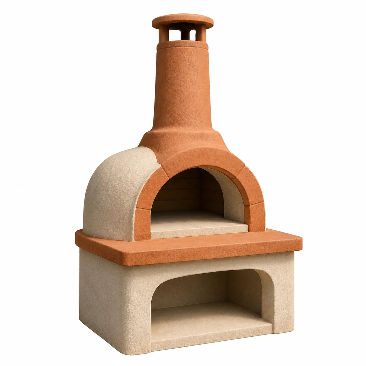 Horno de Arcilla para Exterior con Chimenea de 100x70x180 cm