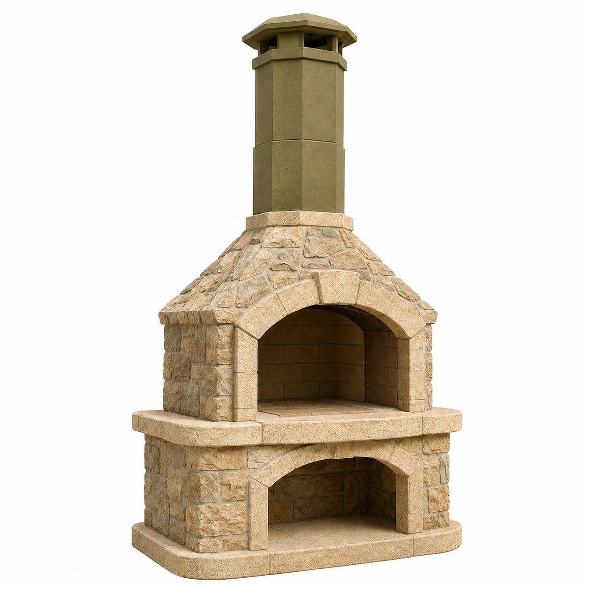 Barbacoa de Piedra para Uso Exterior con Chimenea
