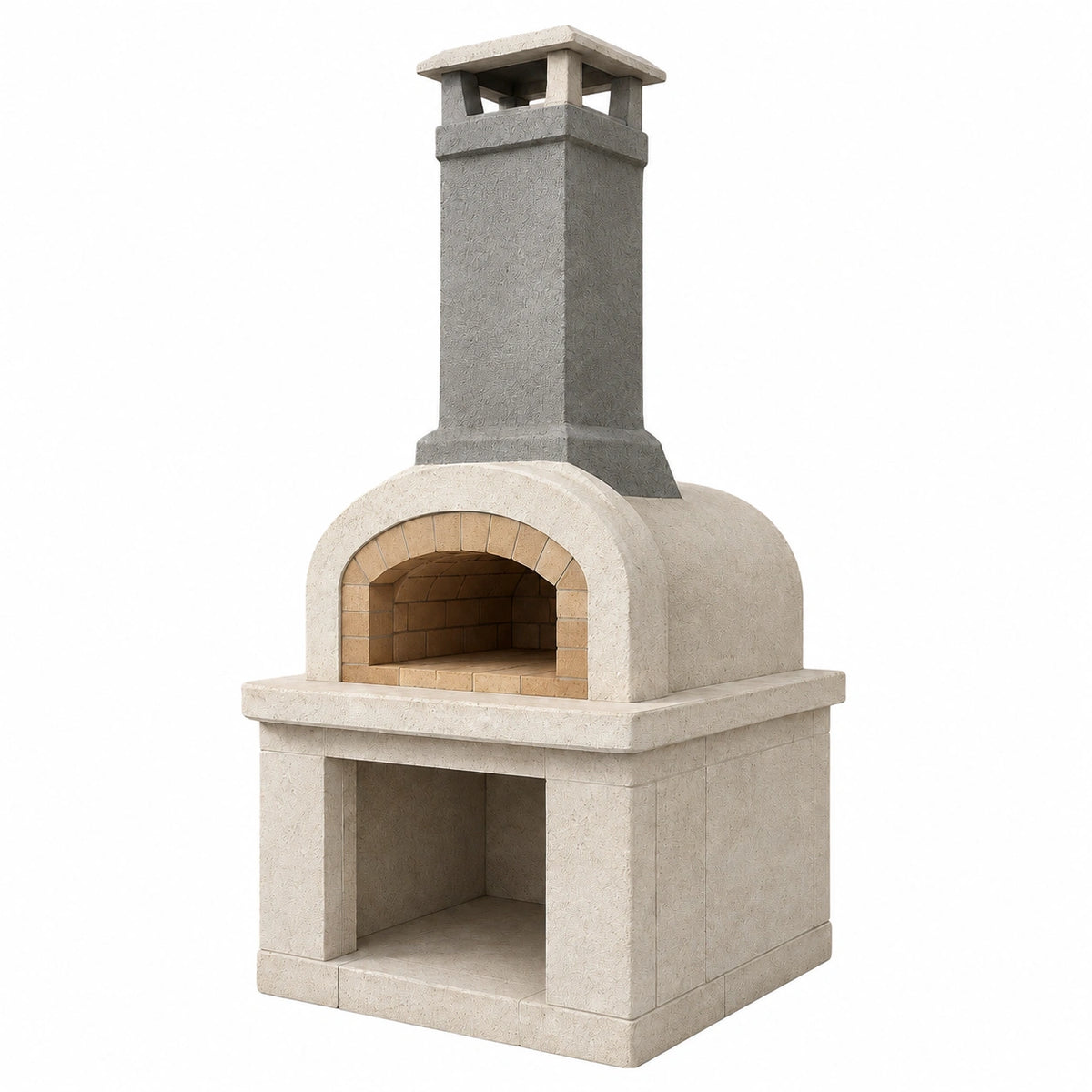 Horno de ladrillo refractario y hormigón de 180 cm