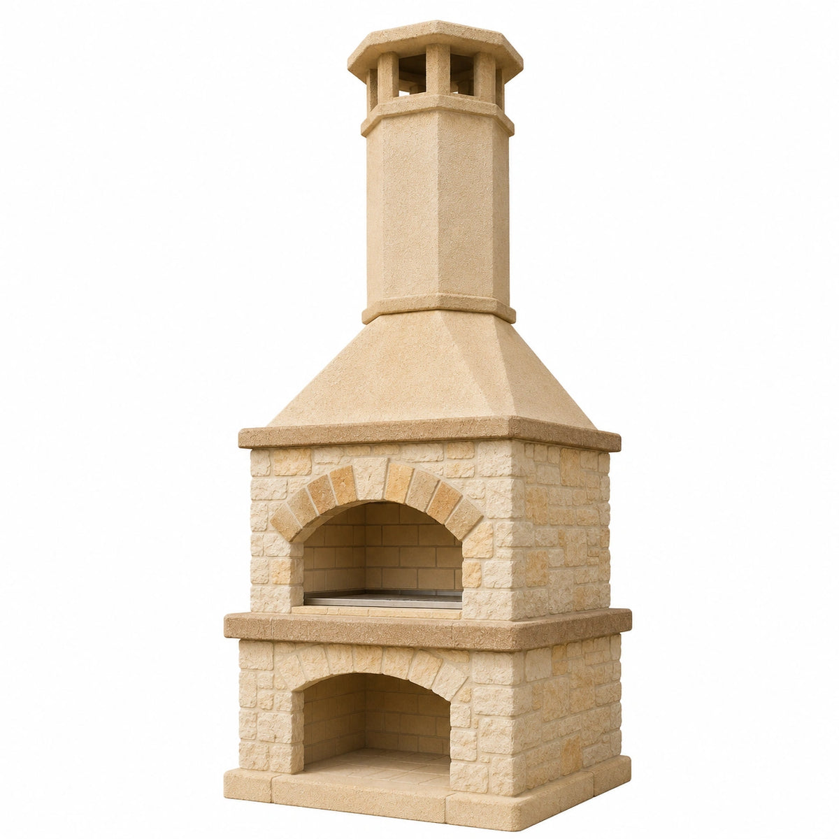 Barbacoa de Ladrillo Refractario para Exterior con Chimenea