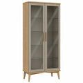 Vitrina de Madera y Vidrio con Puertas de Cristal Templado 180cm