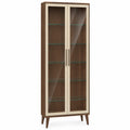 Vitrina de Madera con Puertas de Vidrio Templado