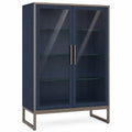Vitrina de Metal y Vidrio Templado Azul 120x180x40 cm
