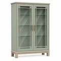 Vitrina de madera y vidrio con puertas de vidrio templado 180 cm