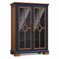 Vitrina de Madera y Vidrio Templado 120x40x180 cm Marrón/Azul