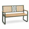 Banco de madera de acacia y acero Verde 120 cm