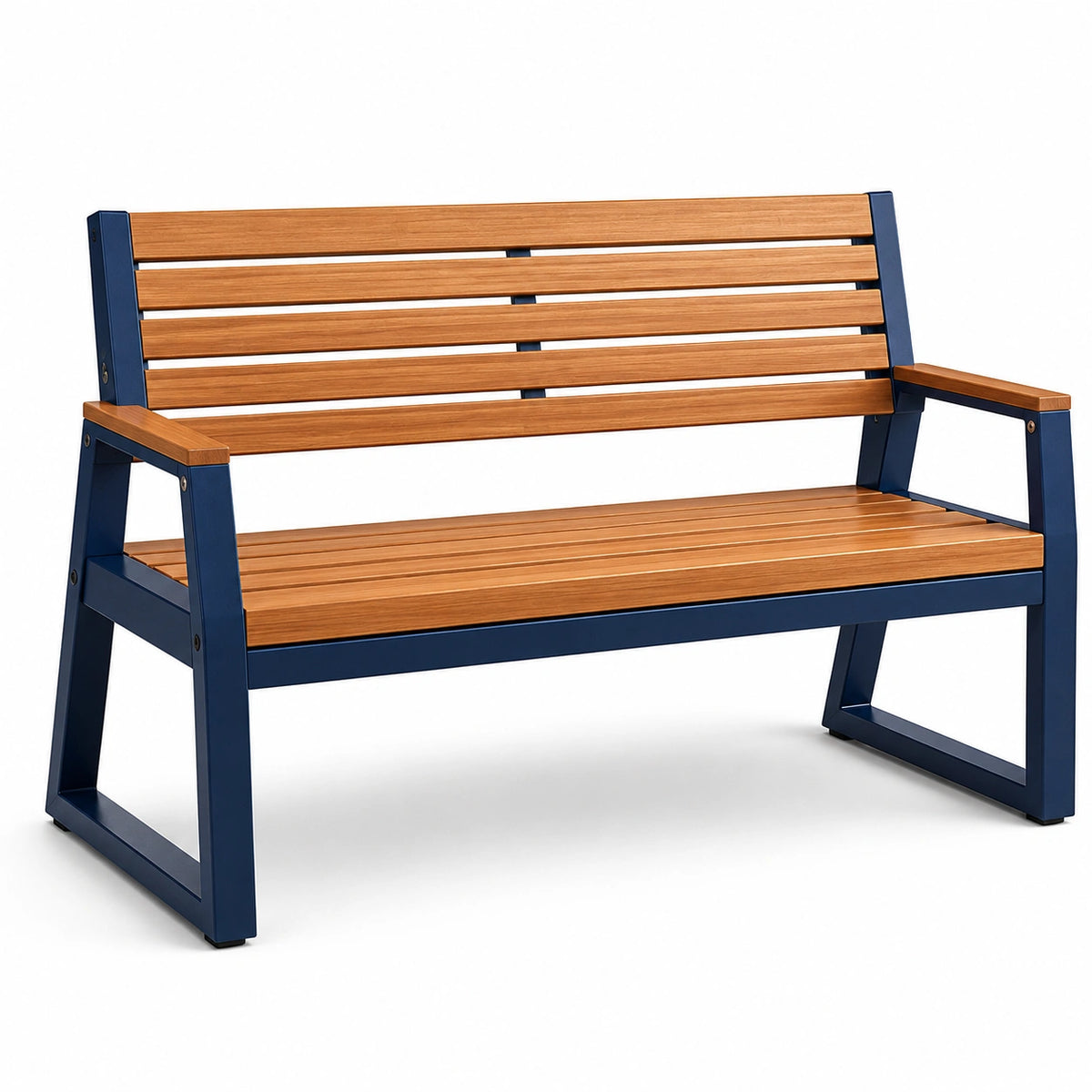 Banco de madera y metal para exterior 120 cm