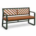 Banco de jardín de acero y madera de acacia 120x60x85 cm