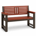 Banco de madera y metal para exteriores 120x60x85 cm