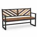 Banco de madera maciza y metal 130 cm