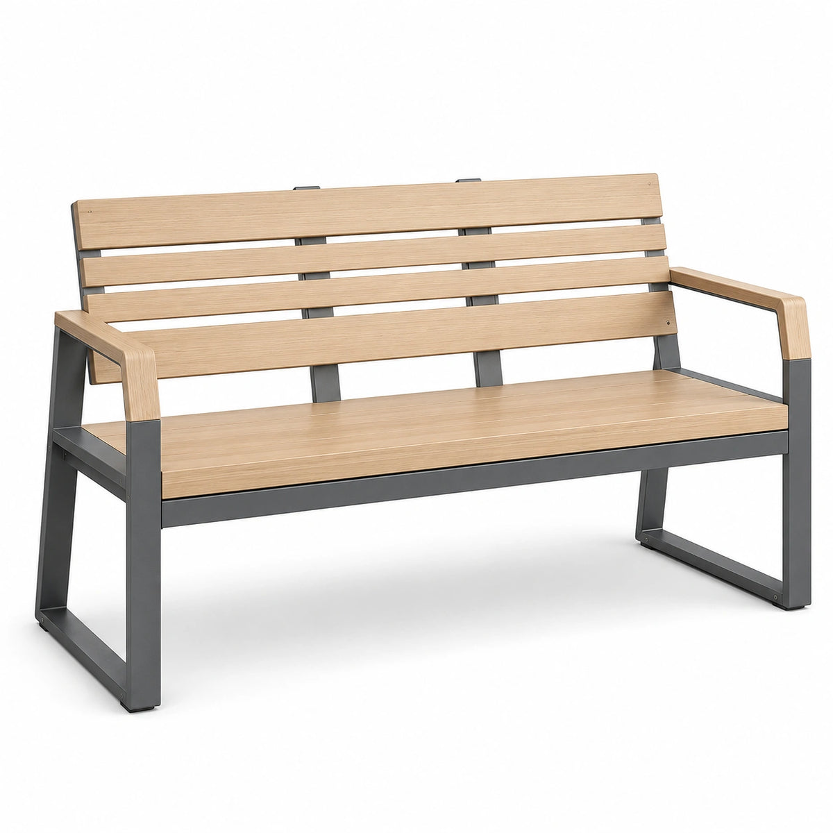 Banco de madera y metal para exteriores 120x60x90 cm
