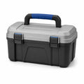 Caja de herramientas de plástico ABS negro y gris 40x20x20 cm