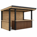 Puesto de Mercado de Madera de Abeto y Acero 300x200x250 cm