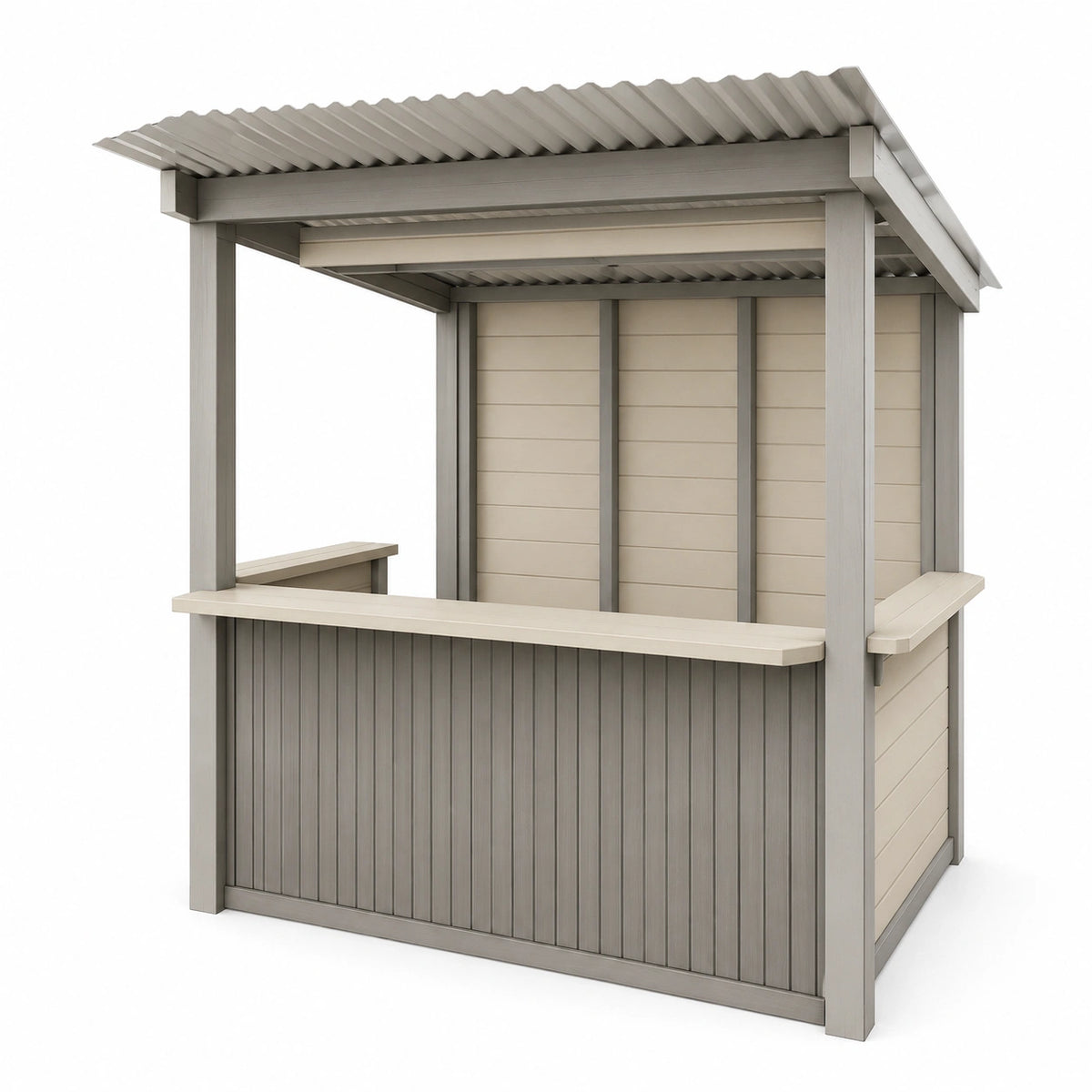 Puesto de Bar Exterior de Polipropileno Gris y Beige