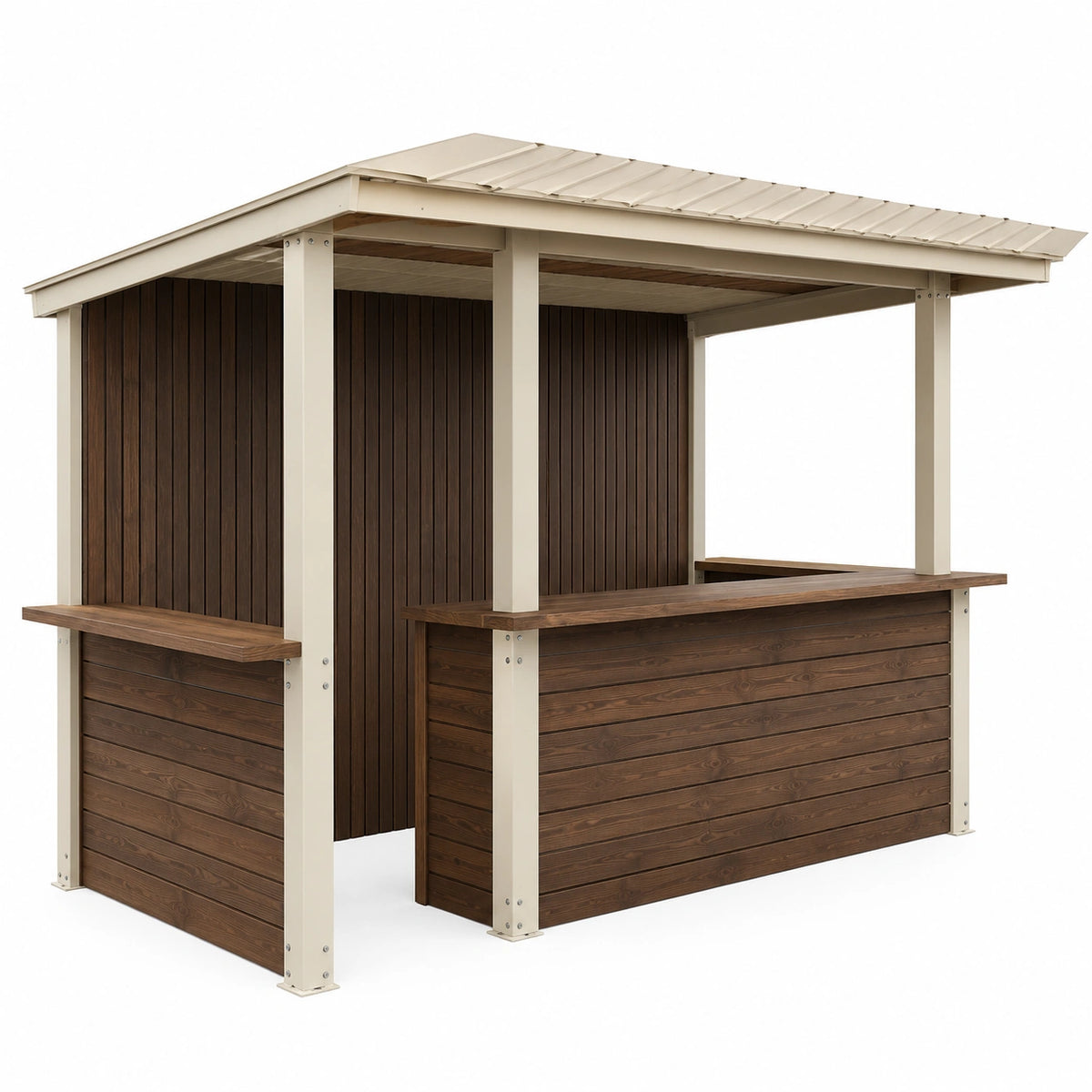Barra de Exterior de Madera y Metal con Techo
