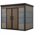 Caseta de Almacenamiento de Acero Galvanizado y Madera 250x200x210 cm