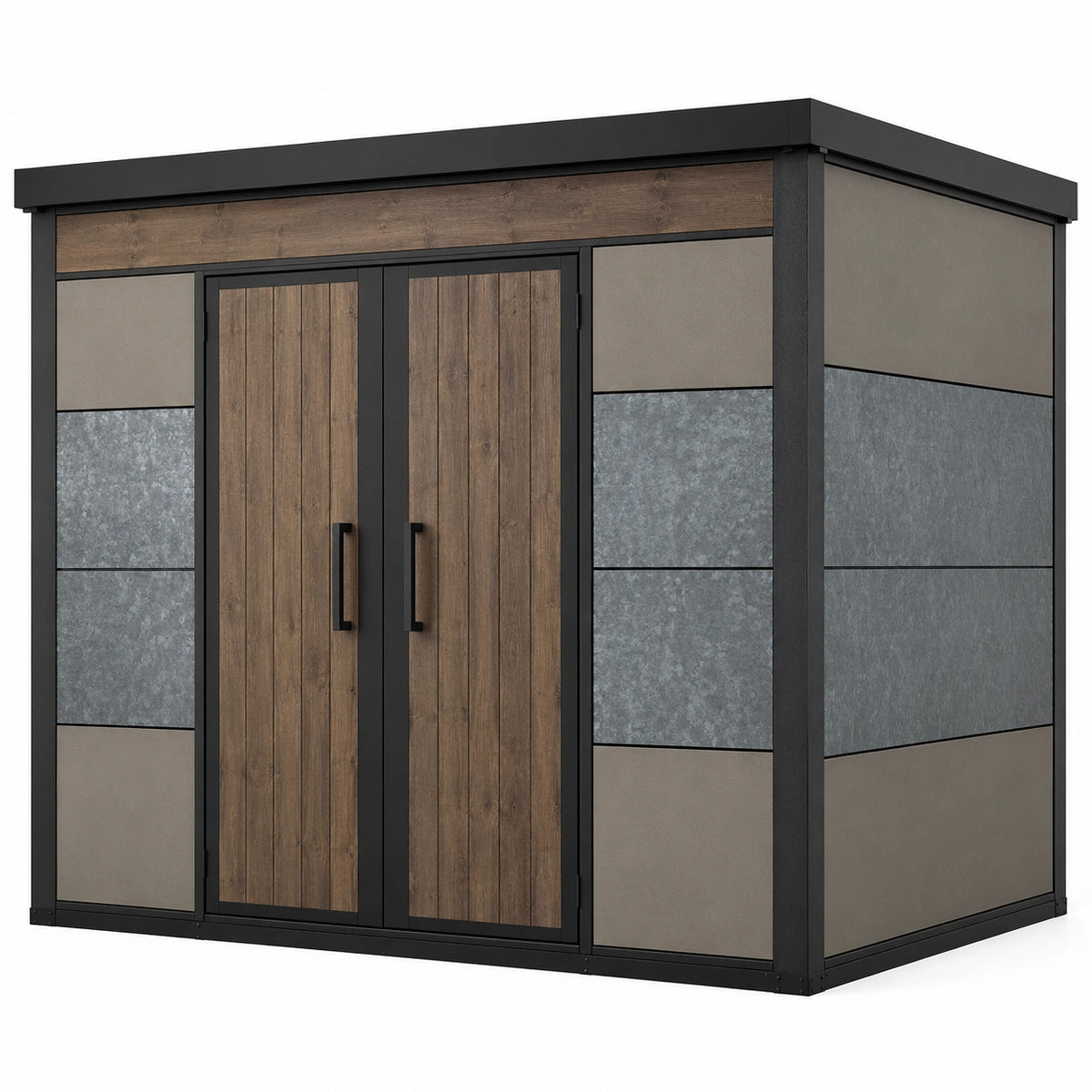 Caseta de Almacenamiento de Acero Galvanizado y Madera 250x200x210 cm