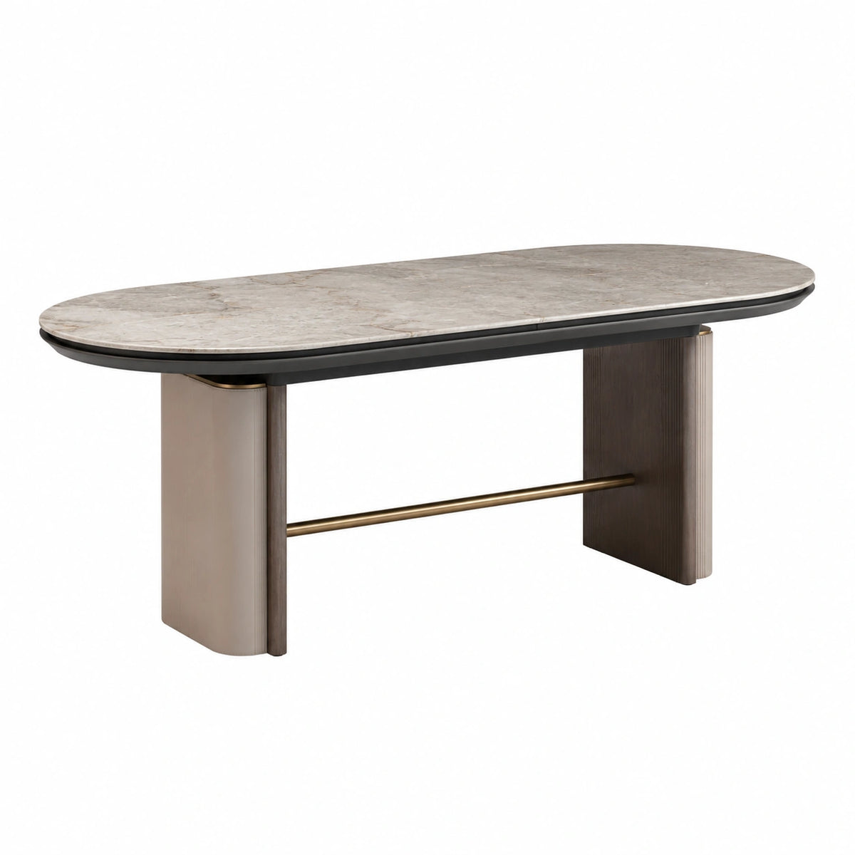 Mesa de mármol y metal de 200 cm