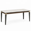 Mesa de mármol y madera con patas metálicas 180 cm