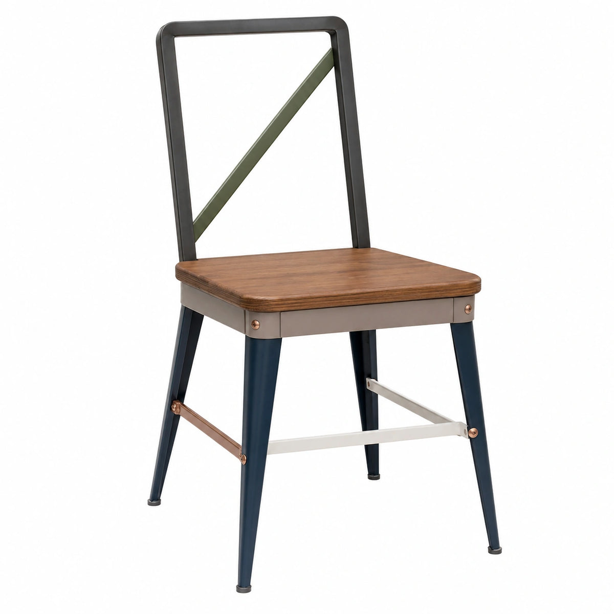 Silla de Madera y Metal Multicolor 85cm