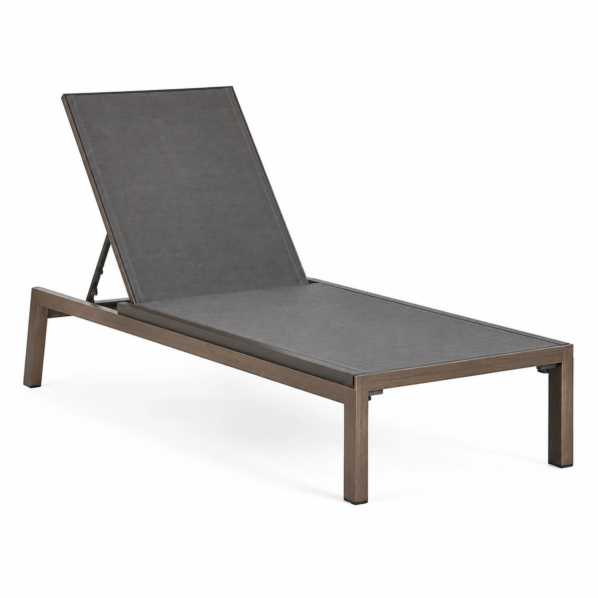 Tumbona de Metal con Tela Ajustable Gris
