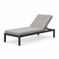 Tumbona de aluminio negro con cojín gris 200 cm