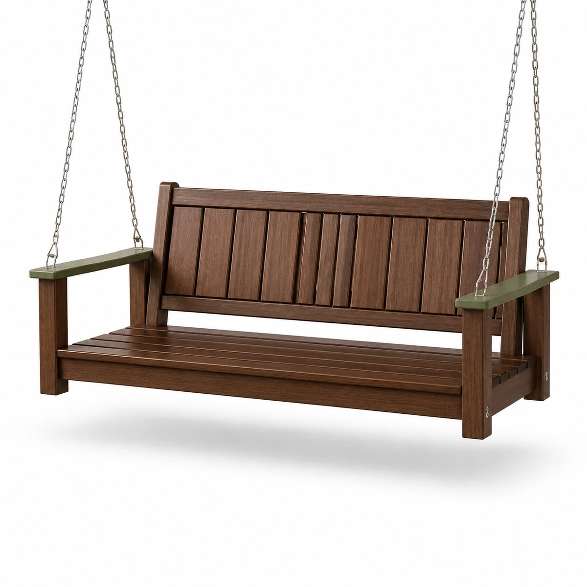 Columpio Exterior de Madera y Metal con Reposabrazos