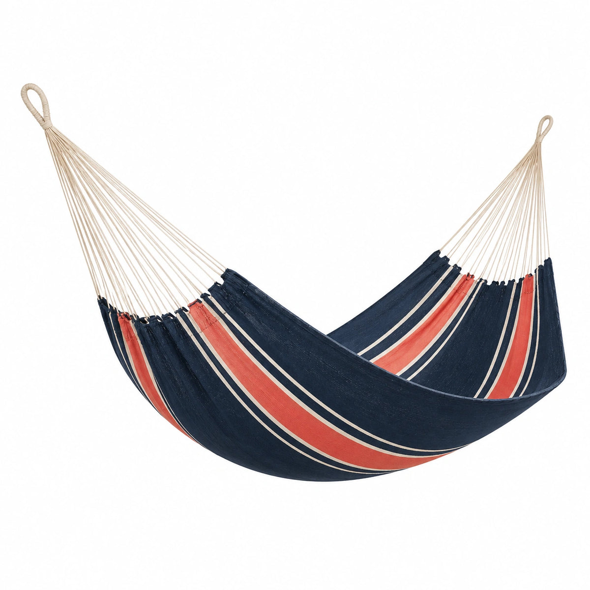 Hamaca de Algodón Rayada Azul/Rojo 200x150 cm